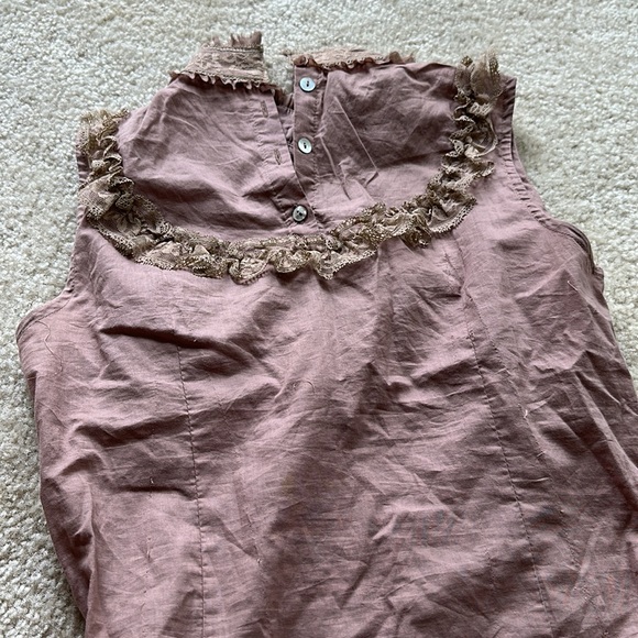 Lace Frills maroon shirt top - Picture 3 of 10